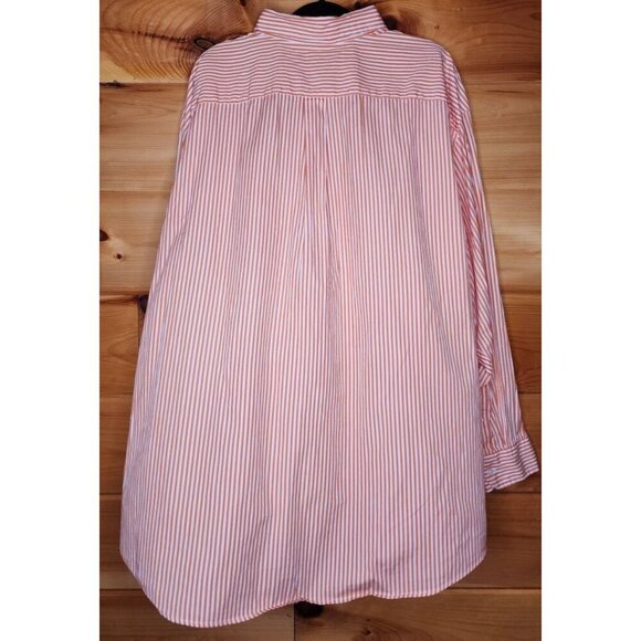 Roundtree & Yorke Shirt Mens 3XL Orange Striped Long Sleeve Button Front Cotton - Picture 2 of 16